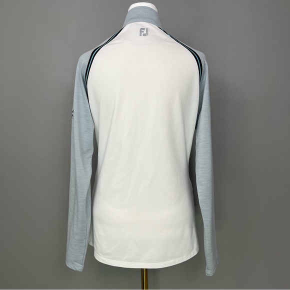FootJoy French Terry Raglan Sleeve Full-Zip Jacket White Heather Gray Size Small - Picture 4 of 10